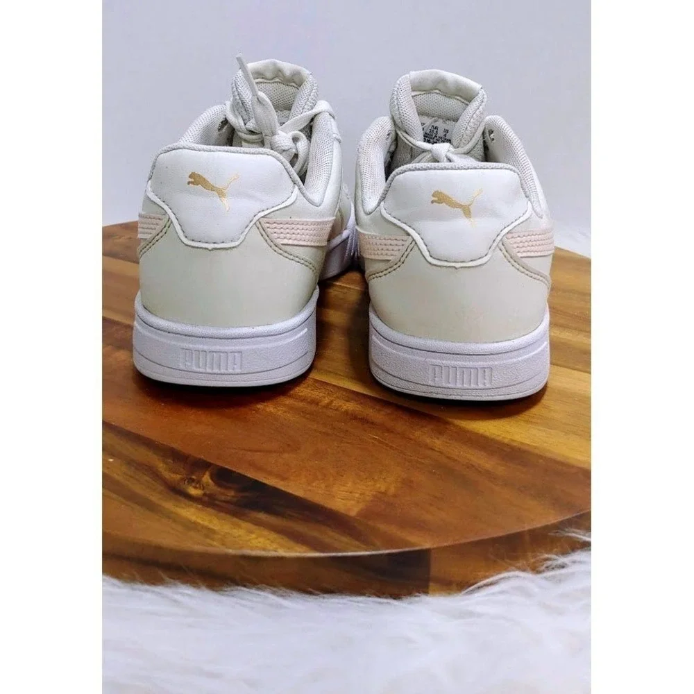 Puma Carter Jr Sneakers Youth 4 White Pink‎  Lace Up Shoes 396316-38 Streetwear